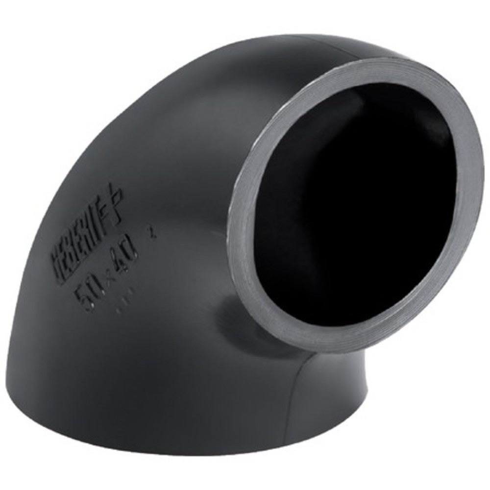 Geberit afvoer PE fitting verloopbocht 90° grote radius 50 x 40