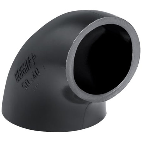 Geberit afvoer PE fitting verloopbocht 90° grote radius 50 x 40