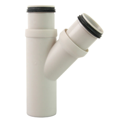 Pipelife Smartline PP T-stuk 45° met 2 koppelstukken D40 x D40 wit