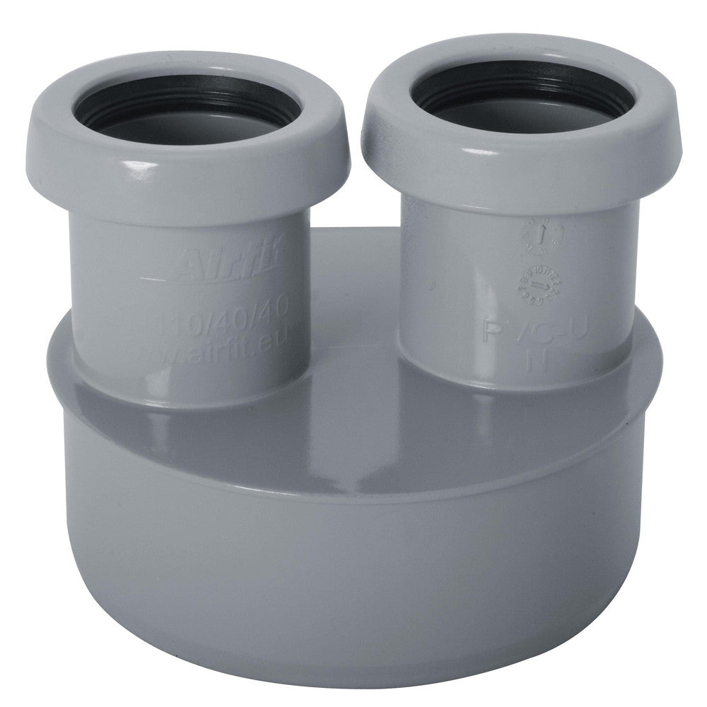 Airfit dubbel verloopstuk D110x40x40