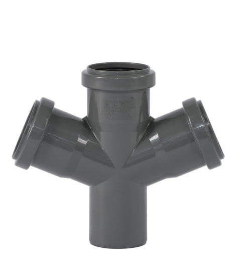 Ostendorf Kunststoffe HT-Safe DA dubbele verloop T 67° PP D110/50/50 mm grijs