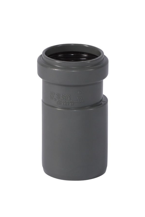 Ostendorf Kunststoffe HT-Safe R reduceermof excentrisch PP D 110/75 mm grijs
