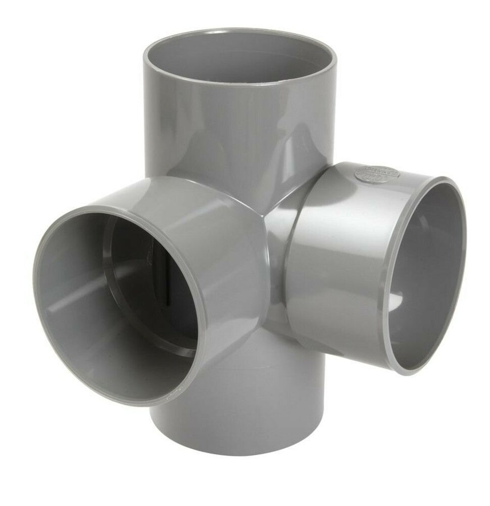 Nicoll PVC lijmfittingen dubbel T-stuk haaks 87,3° FF D50 grijs