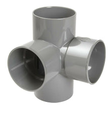 Nicoll PVC lijmfittingen dubbel T-stuk haaks 87,3° FF D50 grijs