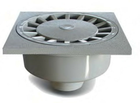Nicoll sterfput met vertikale uitgang PVC 150x150mm anti-UV lichtgrijs