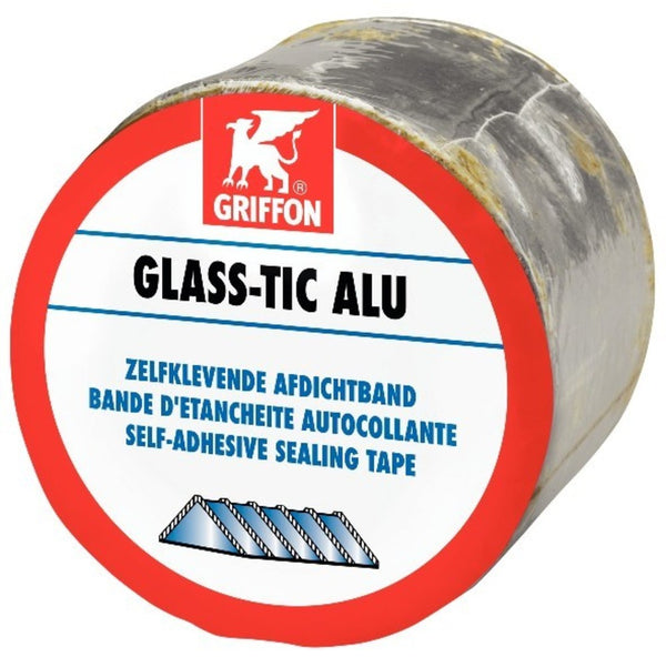 Griffon Glass-Tic Alu ruban d'étanchéitee autocollant alum. B 10 cm rouleau 10 m