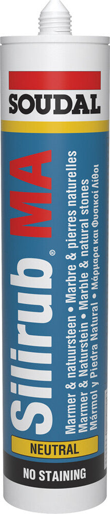 Soudal Silirub MA siliconekit afdichten marmer één-component transparant 310 ml