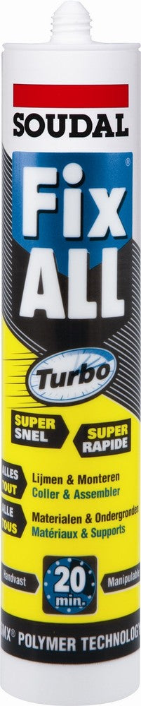 Soudal Fix All Turbo mastic adhésif blanc