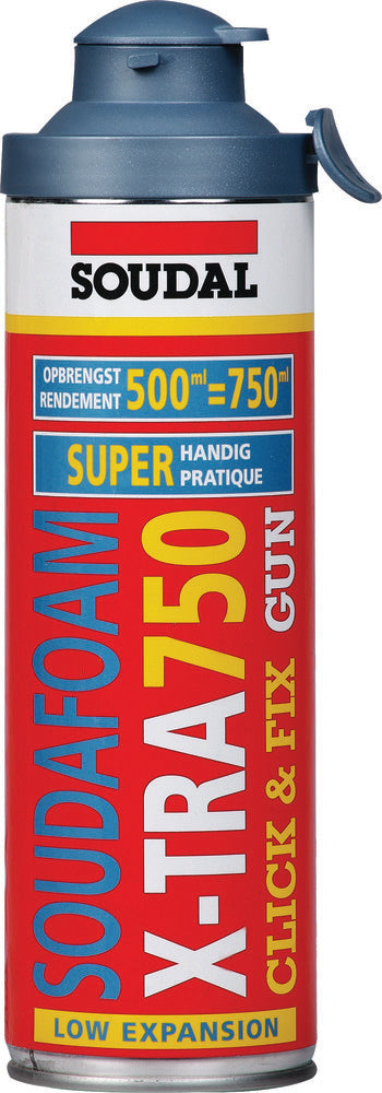 Soudal Soudafoam X-tra 750 C&F PU pistoolschuim ééncomponent aerosol bus 750 ml