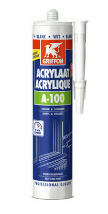 Griffon A-100 cartouche de mastic acrylique universelle de 300 ml white