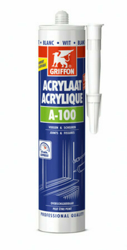 Griffon A-100 cartouche de mastic acrylique universelle de 300 ml white