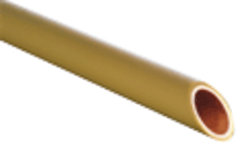 Wicu gasbuis koper zacht gele coating voor gas op rol 25 m 16 x 18