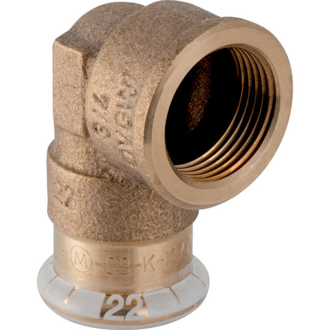 Geberit Mapress koper-water overgangsknie 90° met binnendraad 22-3/4"F