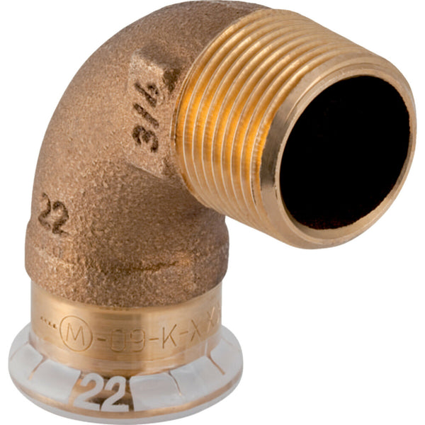 Geberit Mapress koper-water overgangsknie 90° met buitendraad 22-3/4"M