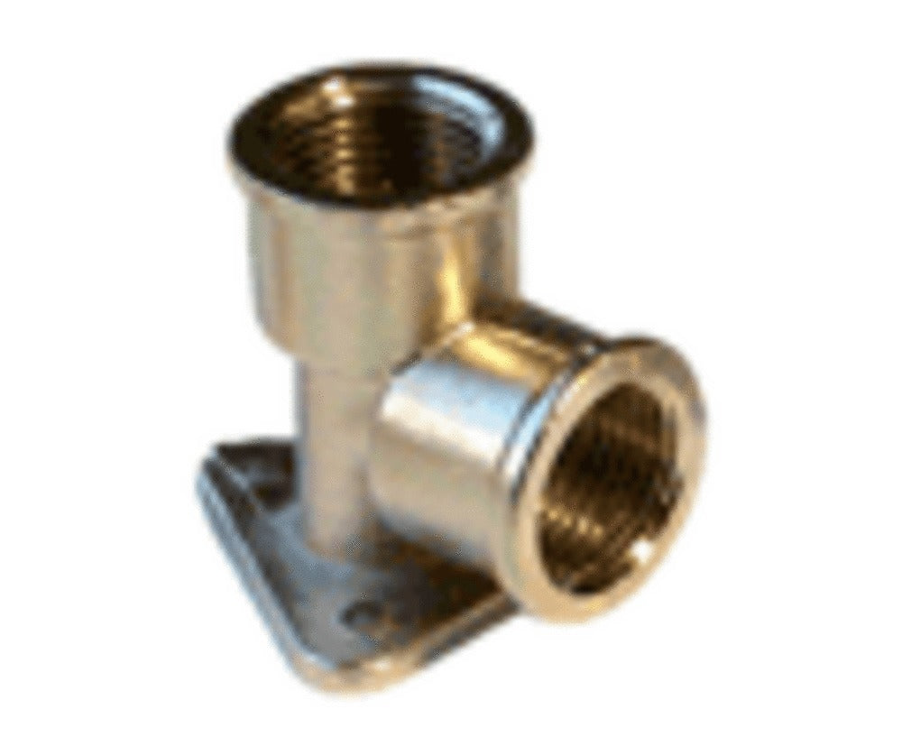 Muurplaat enkel verchroomd toepassing voor koperen buizen 1/2"F x 1/2"F