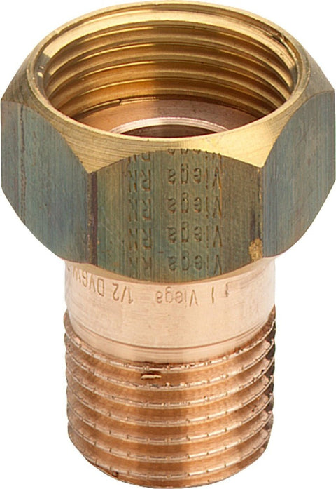 Viega aansluitkoppeling brons plat 1/2"M x 3/4"F
