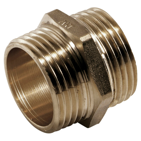 dubbele nippel messing 3/8"MM