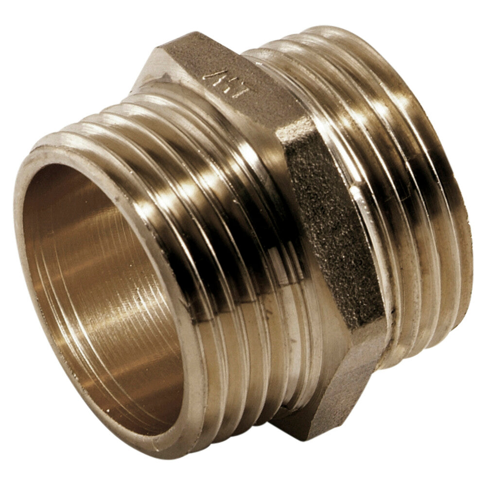 dubbele nippel messing 1/2"MM