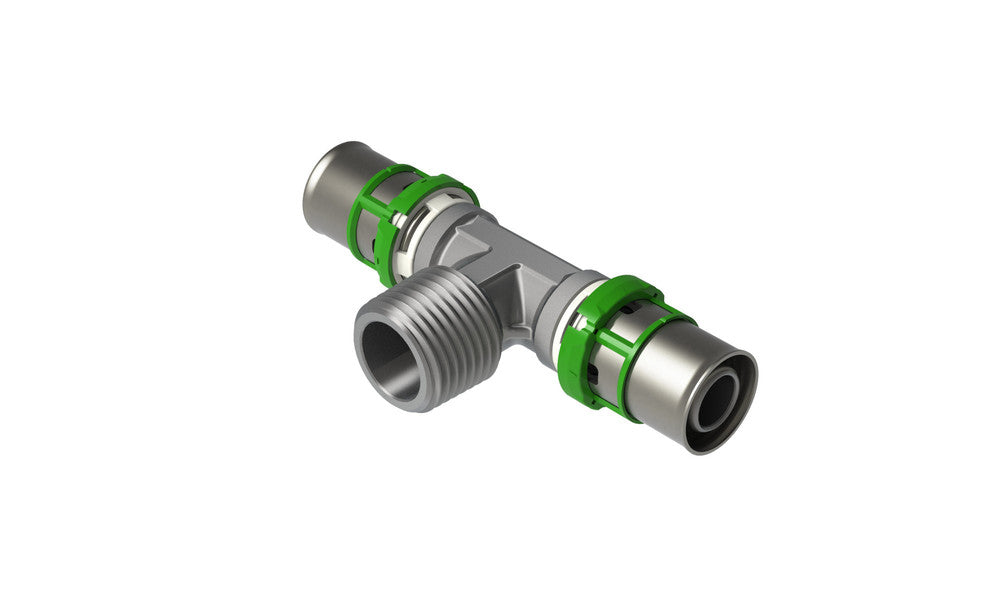 Comap Skinpress T-stuk Multiskin meerlagenbuis aansluiting 2xD M 20-1/2"M 20