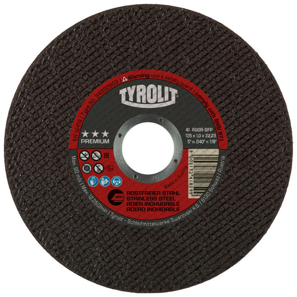 Tyrolit Premium disque à tronçonner pour inox D125 x10
