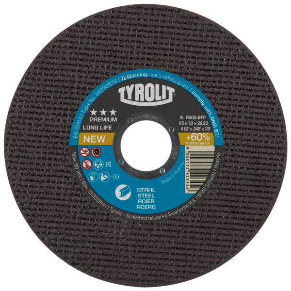 Tyrolit Premium disque à tronçonner Longlife pour acier D115x1.0