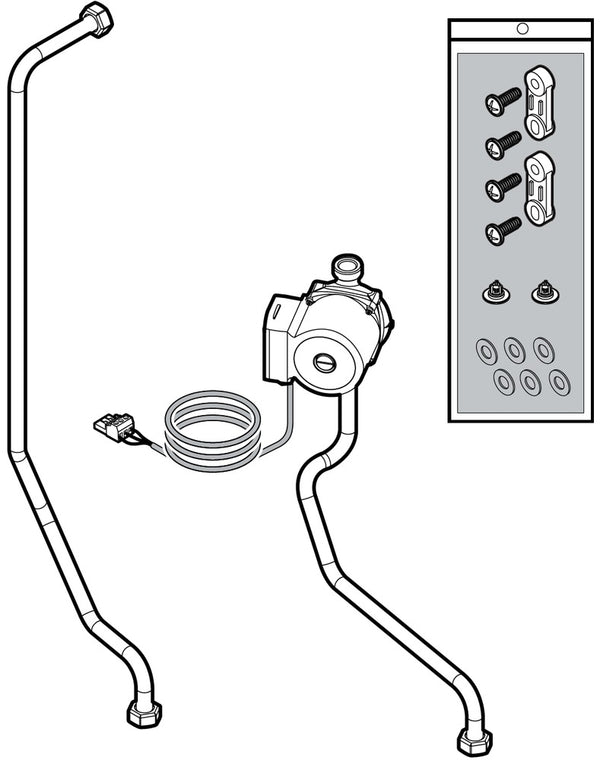 De Dietrich MV34 aansluitkit voor combinatie boiler type V 100 HL + VL160SL HEE