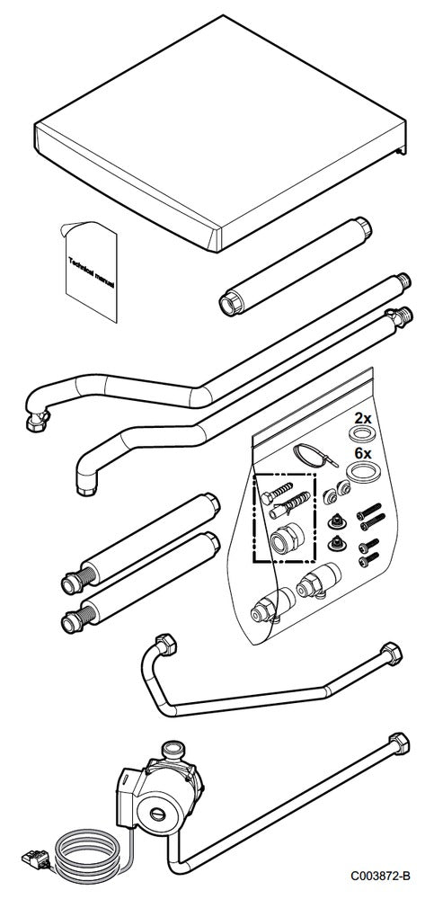 De Dietrich MV35 aansluitkit voor combinatie boiler type B220 SHL HEE
