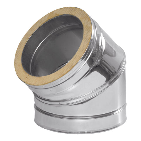 Dinak DW 040 bocht 45° D150 RVS 316L/304 0,4mm 3cm isolatie