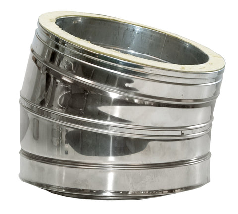 Dinak DW 044 bocht 15° D130 RVS 316L/304 0,4mm 3cm isolatie