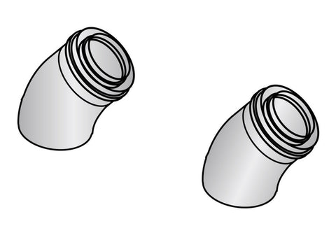 De Dietrich bocht 45° PPS D80/125 2 stuks