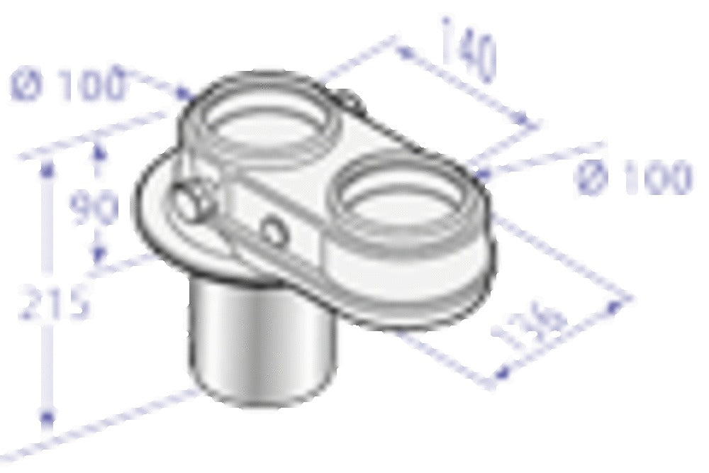 De Dietrich adapter bi-flux 2xD100mm
