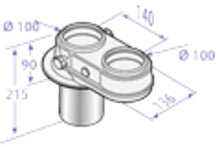 De Dietrich adapter bi-flux 2xD100mm