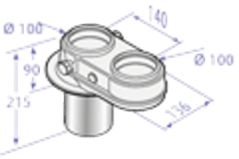De Dietrich adapter bi-flux 2xD100mm
