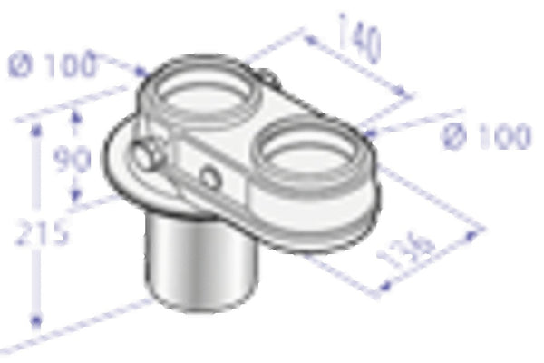 De Dietrich DY907 adaptateur bi-flux 2xD100mm