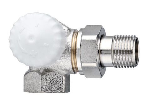 Heimeier V-Exact II thermostatisch kraanlichaam dubbel haaks links 1/2"F