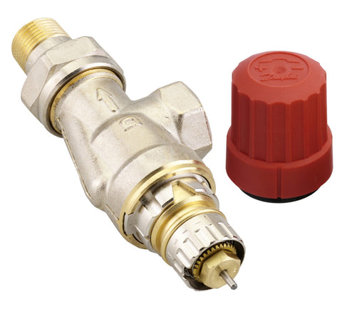 Danfoss RA-N radiatorkraan horizontaal haaks 1/2 kraanhuizen conisch staartstuk