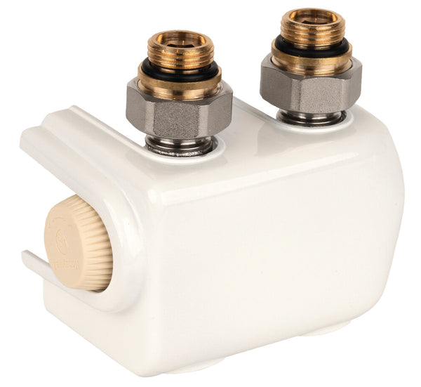 Honeywell Home Therafix H-blok 2-pijps 1/2" + 3/4" wit