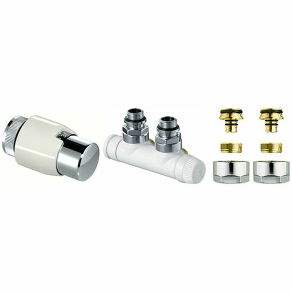 Honeywell Home Therafix Deco set raccordement mural droite 1/2" blanc