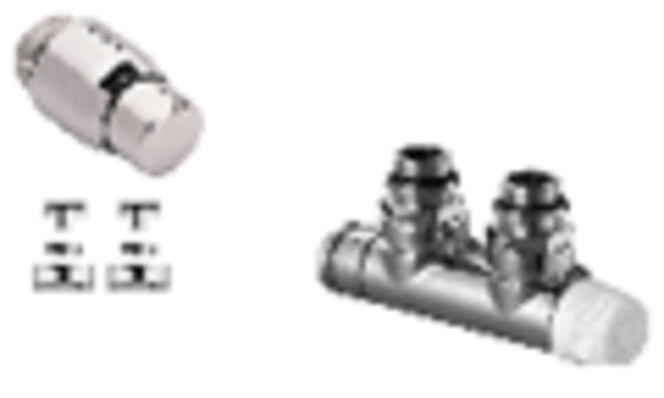 Honeywell Home Therafix Deco set raccordement mural droite 1/2" chromé