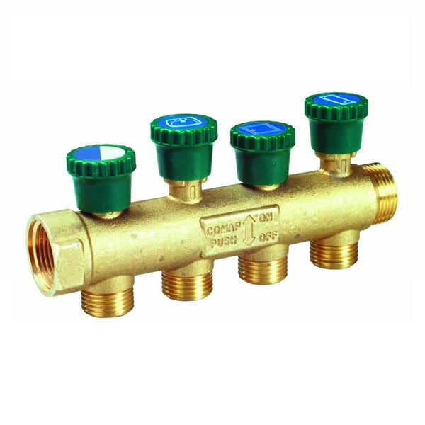 Comap collecteur robinet d'arrêt intégré 3/4"MF M22 entraxe 35mm 2circuits