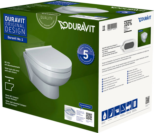 Duravit No.1 PACK toilet bowl wall-hunge rimless