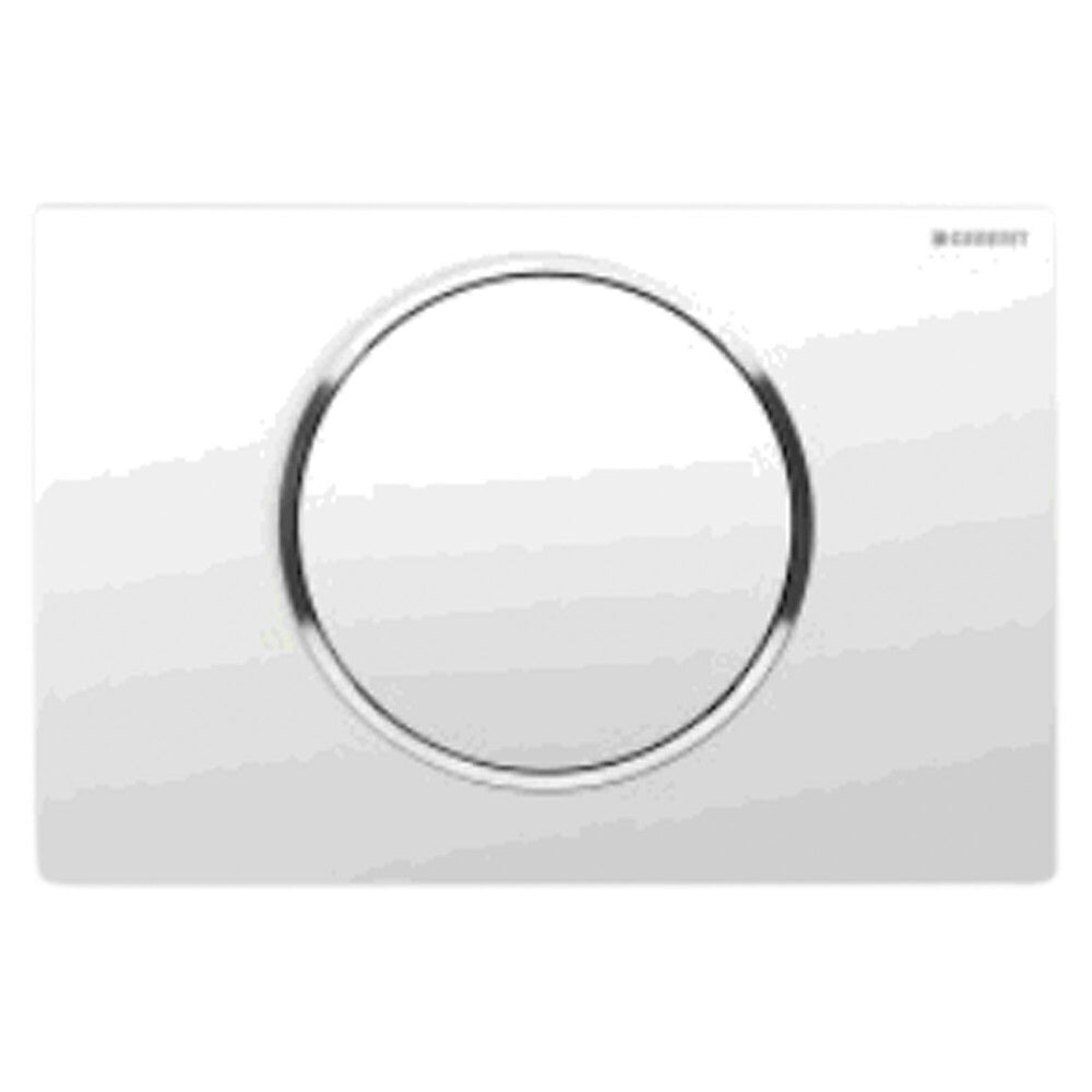 Geberit Sigma10 bedieningsplaat met 1 spoeltoets wit/chroom