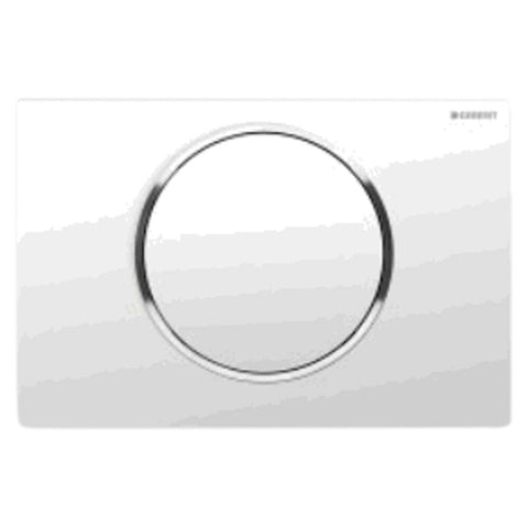 Geberit Sigma10 bedieningsplaat met 1 spoeltoets wit/chroom