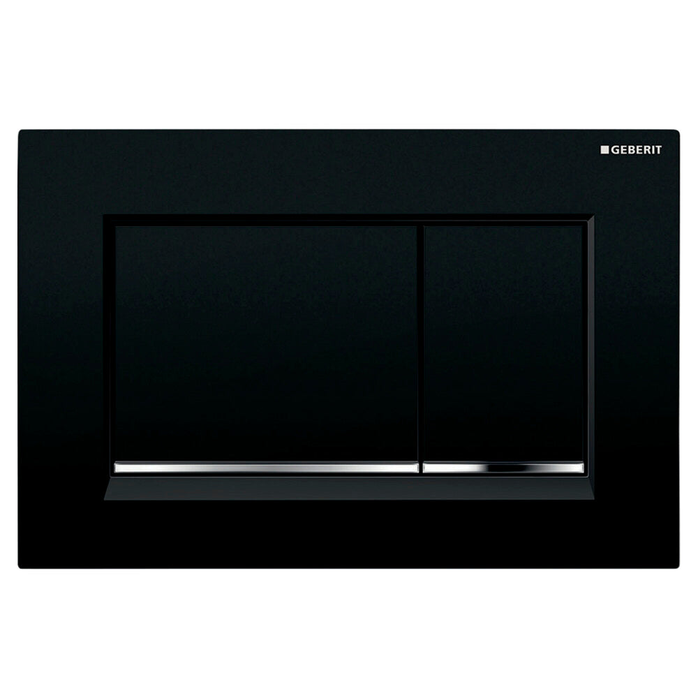 Geberit Sigma30 bedieningsplaat voor inbouwreservoir zwart/chroom