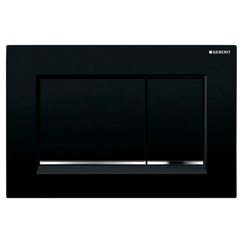 Geberit Sigma30 bedieningsplaat voor inbouwreservoir zwart/chroom