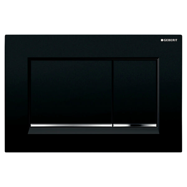 Geberit Sigma30 bedieningsplaat voor inbouwreservoir zwart/chroom