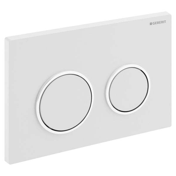 Geberit Omega20 bedieningsplaat wit blinkend/chroom