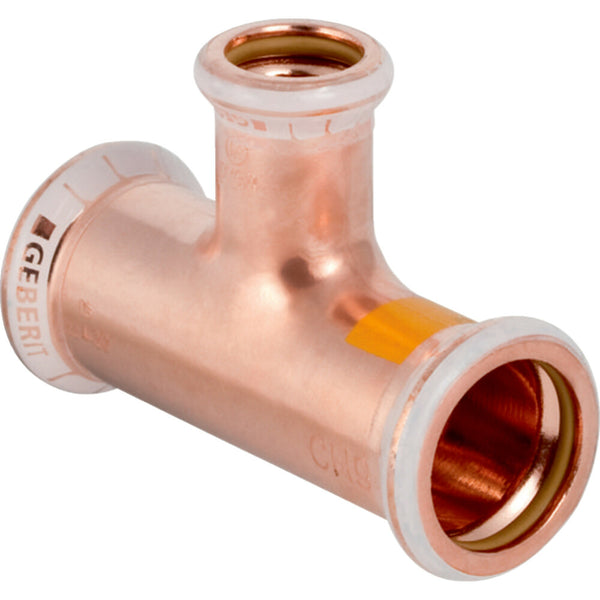 Geberit Mapress persfitting koper gas T-stuk verloop 28-22-28