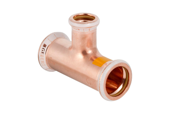 Geberit Mapress persfitting koper gas T-stuk verloop 35-22-35