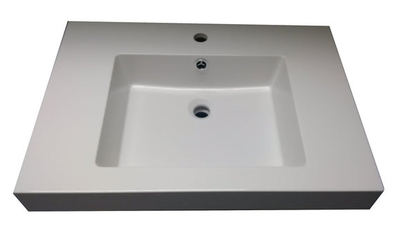 Van Marcke Louis New tablette 1lavabo marbre artificiel 700x500x85mm blanc